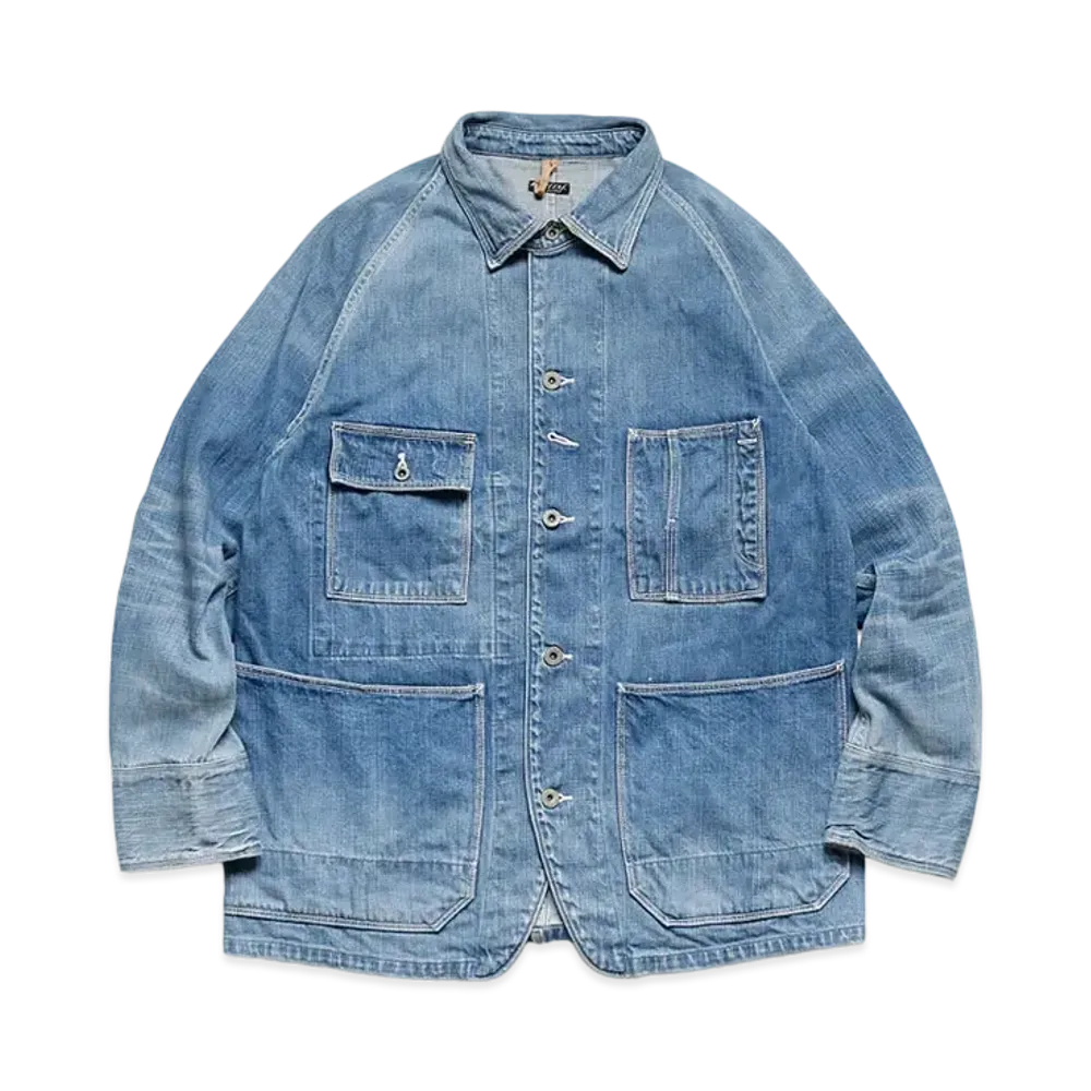 KAPITAL 12OZ DENIM CACTUS COVER ALL (MEDIUM COLOR PROCESSING) "Indigo"