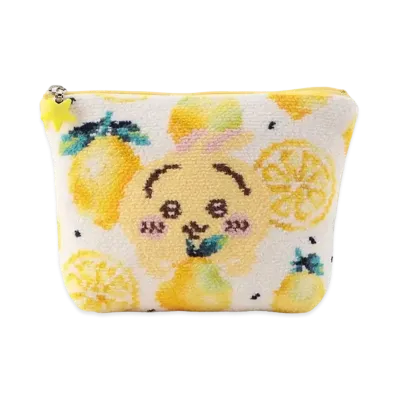 FEILER x Chiikawa Usagi Lemon Dots Pouch "White/Yellow"