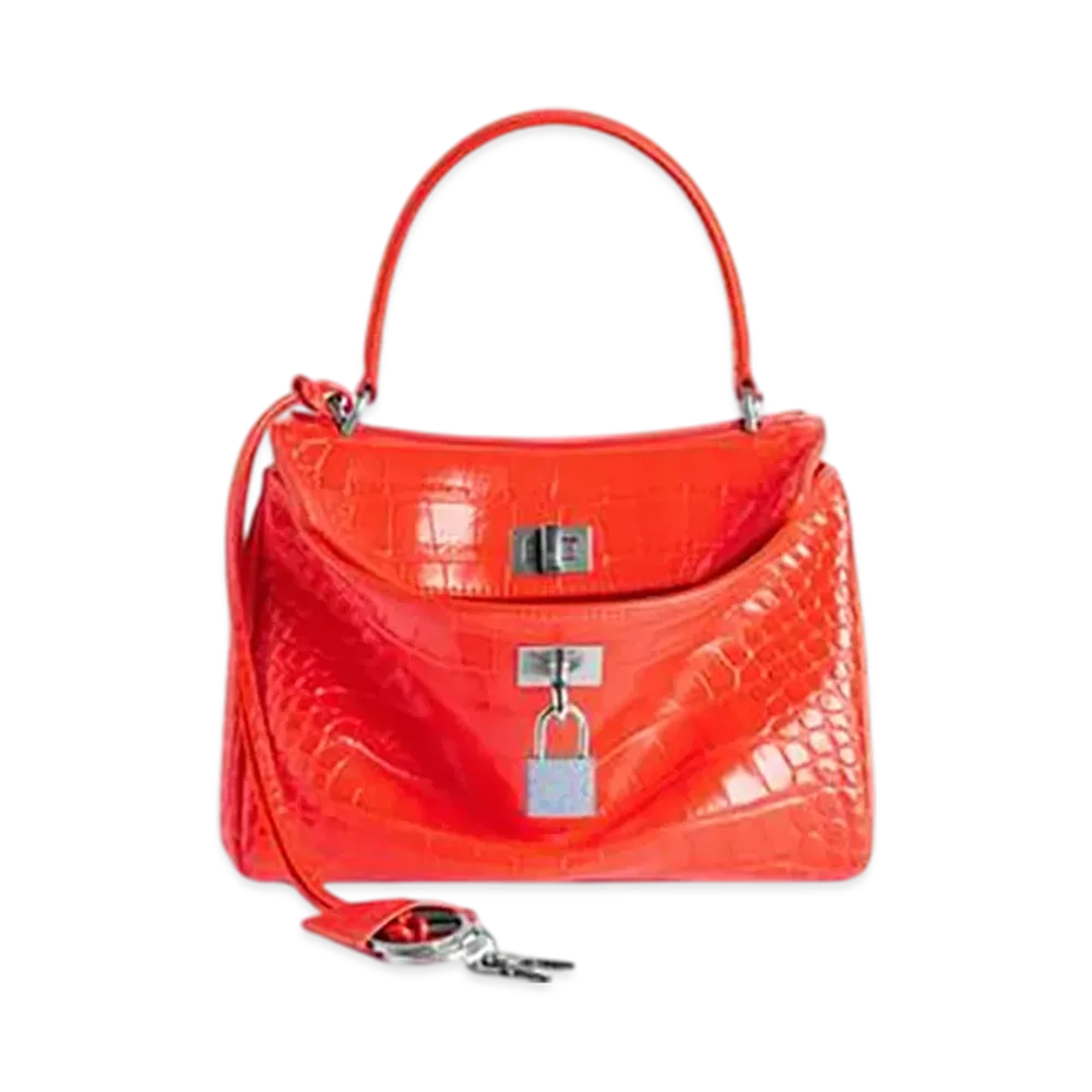 BALENCIAGA Rodeo Handbag Mini with Rhinestones "Pop Orange"