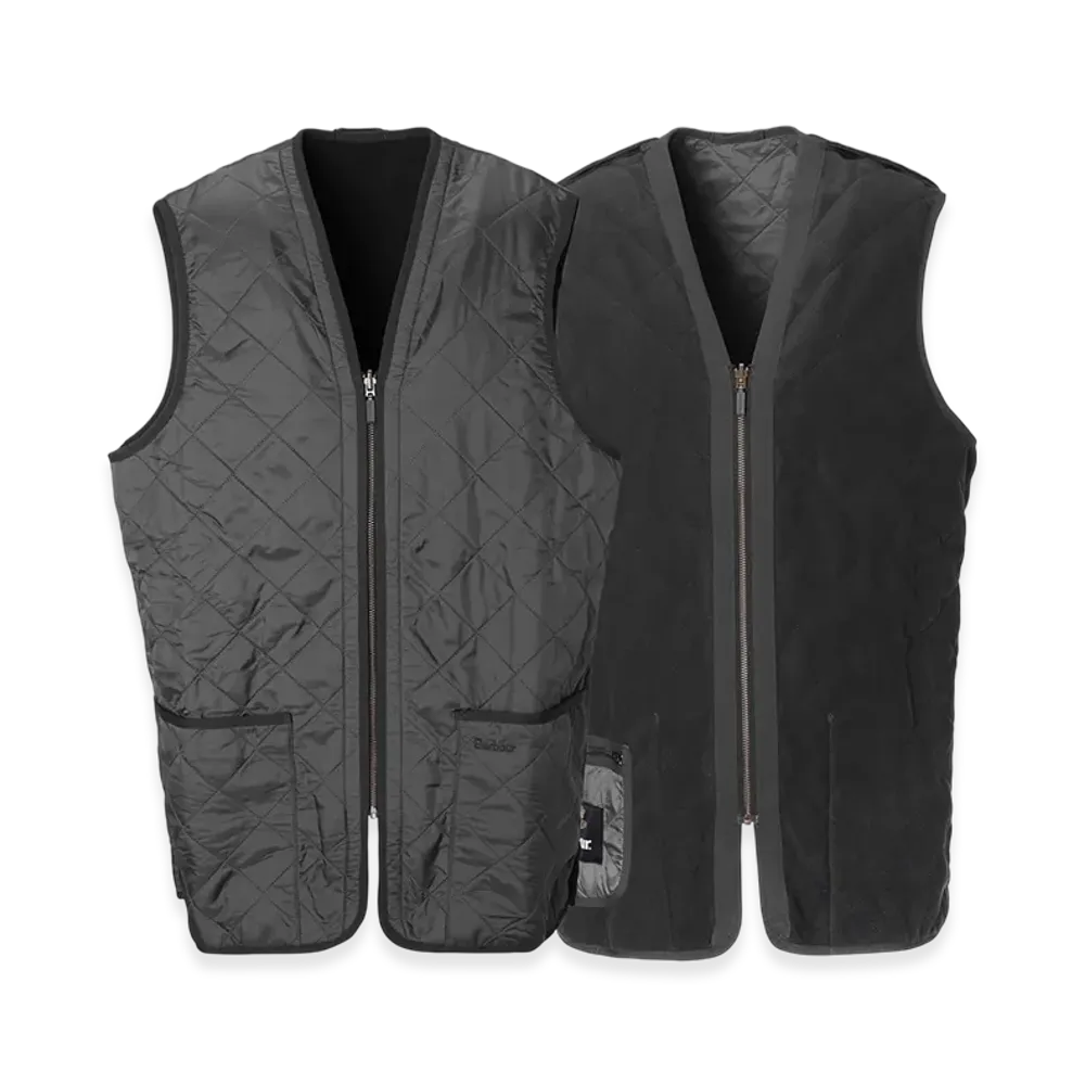 Barbour Polarquilt Reversible Waistcoat Zip-In Liner Vest "Black"