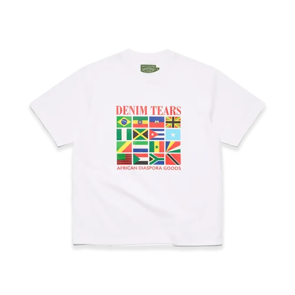 DENIM TEARS Diaspora Flags Tee "White"