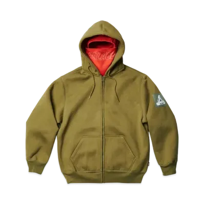 PALACE Facemask Shearling Thermal Hood "Olive"