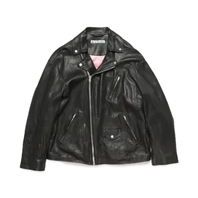Acne Studios Distressed Leather Jacket "Black"