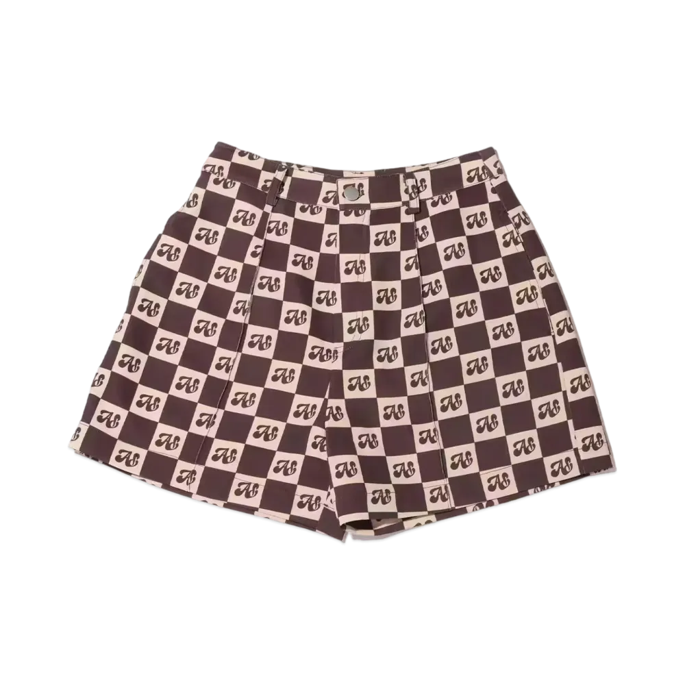 atmos pink Checkered Gala Shorts "Brown"