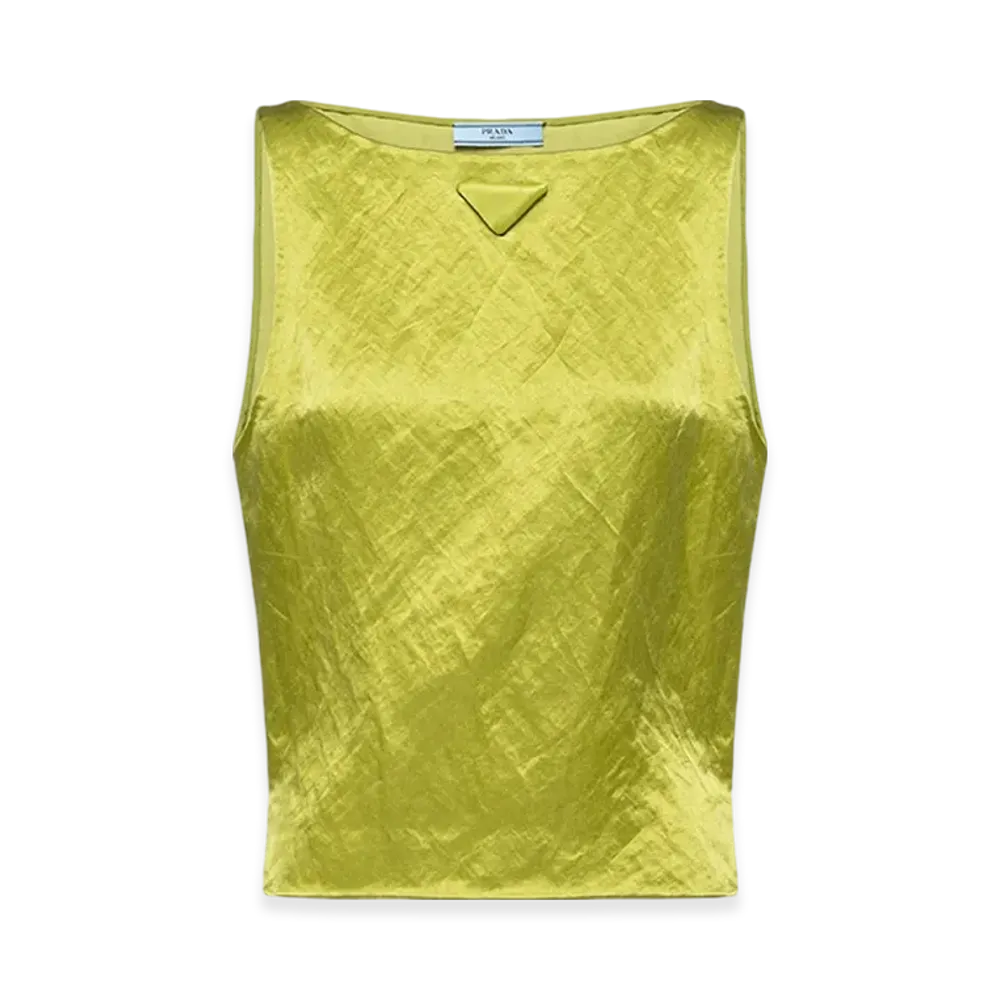 PRADA Women's Satin Top "Fern Green"