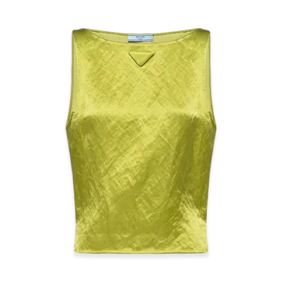 PRADA Women's Satin Top "Fern Green"