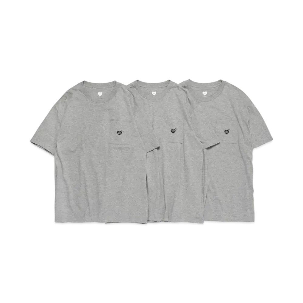 HUMAN MADE 3-Pack Pocket T-Shirt Set "Gray"