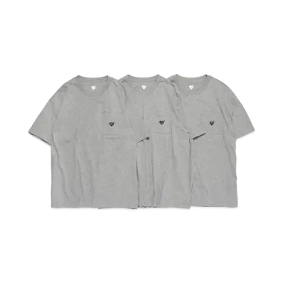 HUMAN MADE 3-Pack Pocket T-Shirt Set "Gray"