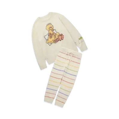 GELATO PIQUE x Sesame Street Motif Jacquard Pullover & Long Pants Set "Off White"