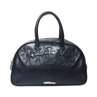 Chrome Hearts Gym Bag Small Cemetery Cross Patch Handbag "Black"