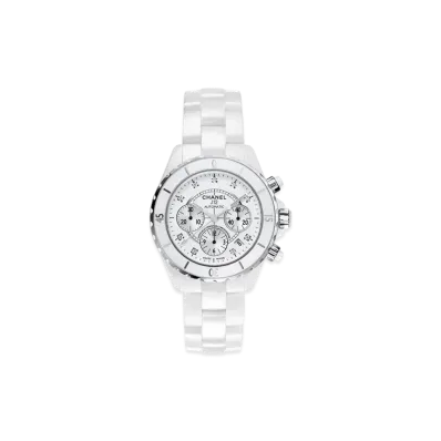 CHANEL J12 Watch Caliber 12.1 38mm 9P Diamond Ceramic Stainless Steel "White"