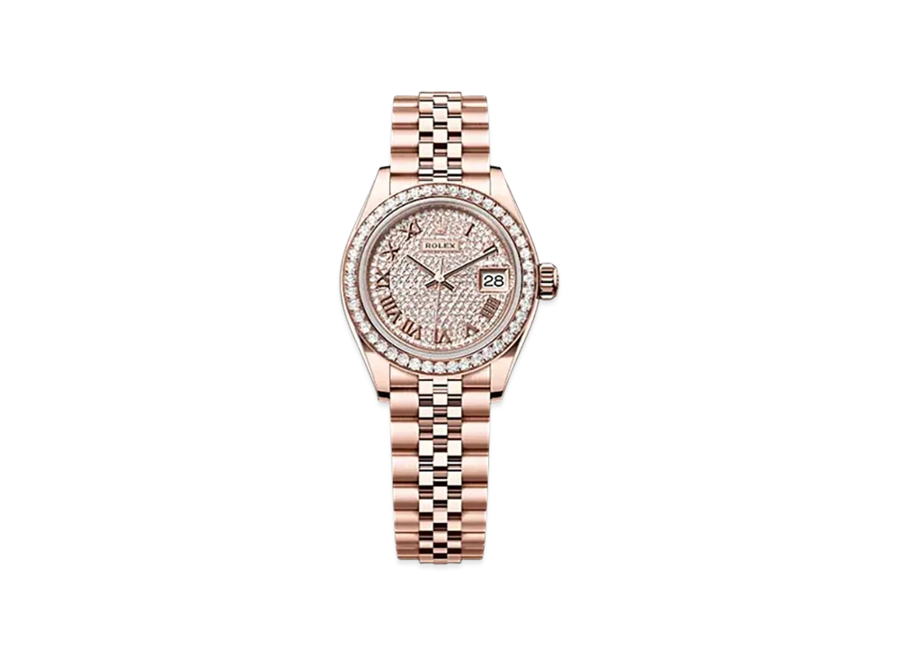 ROLEX Lady-Datejust 28mm Everose Gold Diamond 279135RBR "Pave diamonds"