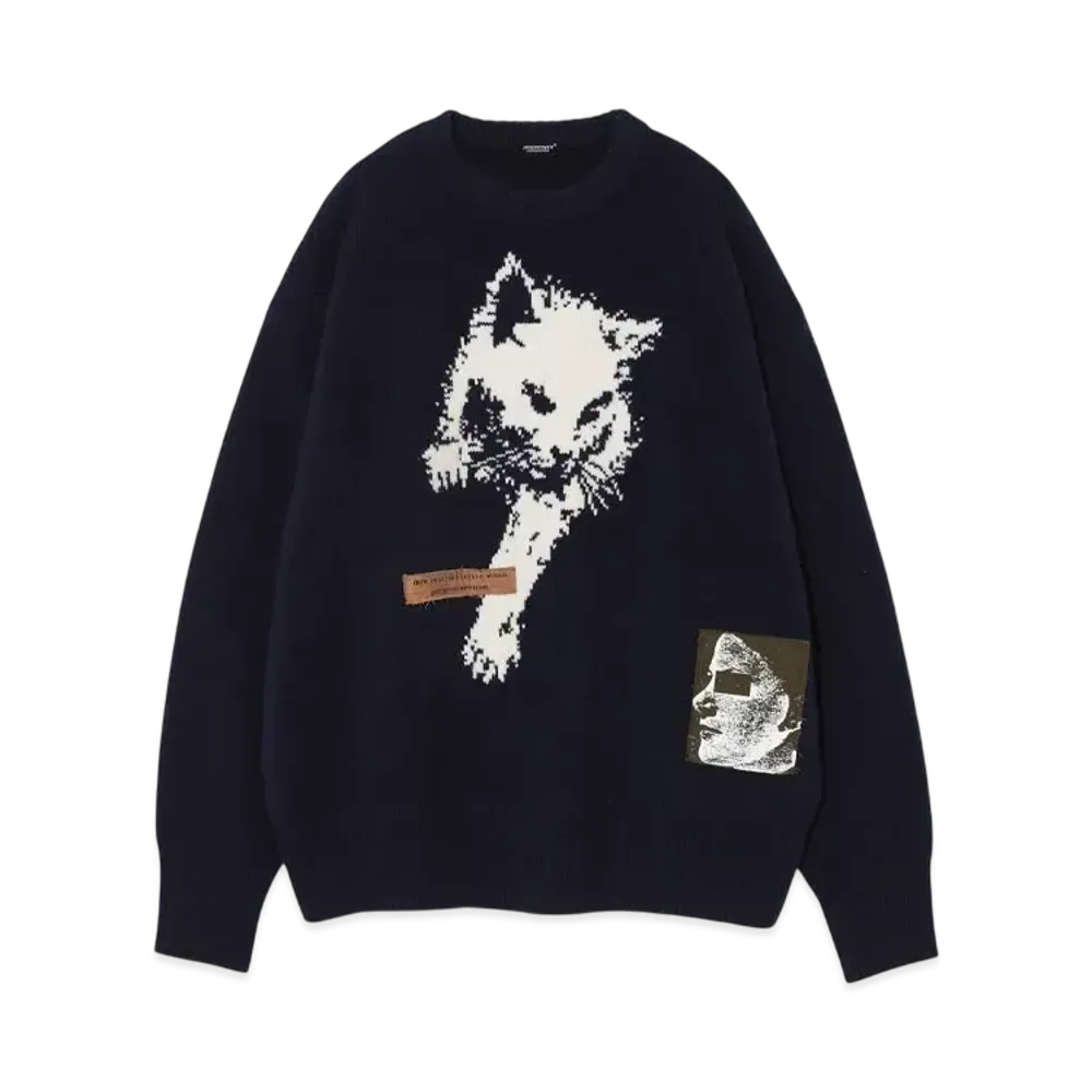 UNDERCOVER Wool Cashmere Knit Pullover "Navy"