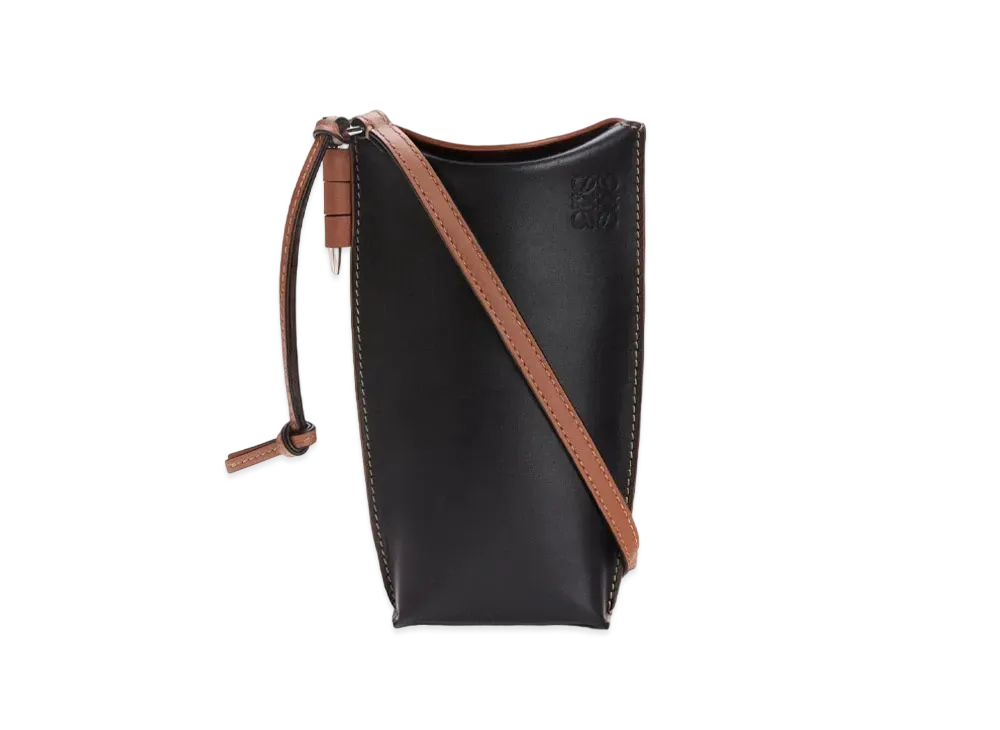 LOEWE Gate Pocket In Soft Calfskin "Black / Tan"