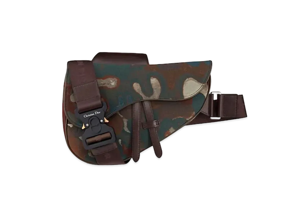 Dior Saddle Bag Dior And Peter Doig Camflage Jacquard "Brown"