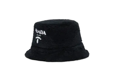 PRADA Raffia Bucket Hat "Black"