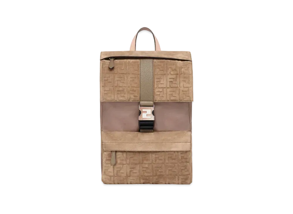FENDI Nesback Pack Medium Light Suede Backpack "Brown"