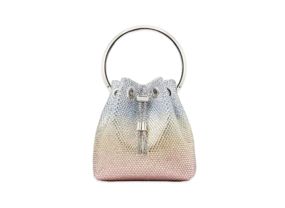 Jimmy Choo Bon Bon Gradient Satin Bag With Crystal Embellishment "Sky Mix"