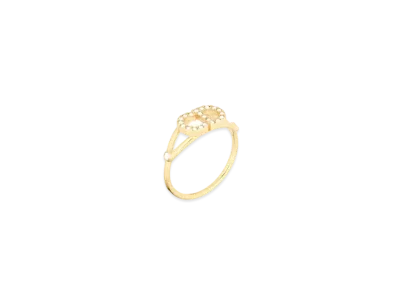 Dior Clair D Lune Ring Gold-Finish Metal and White Crystals "Gold"