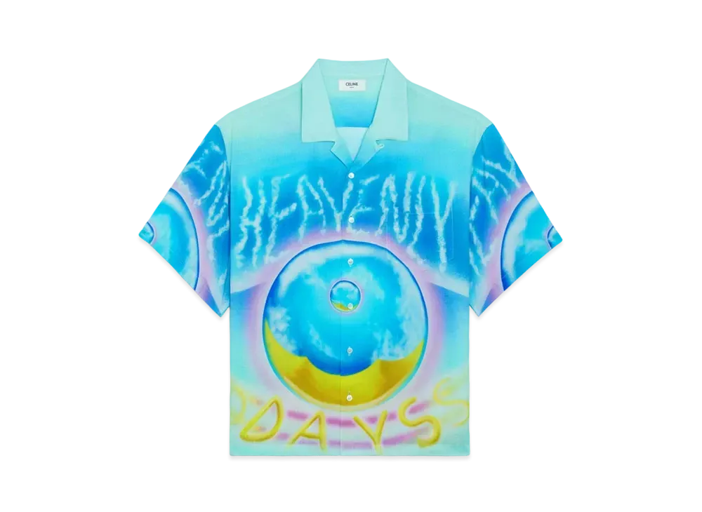 CELINE Hawaiian Shirt In Viscose With Artist Print "Mulltico"