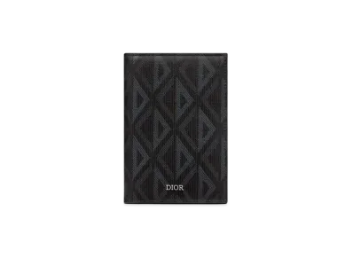 Dior Passport Cover CD Diamond Canvas "Black"