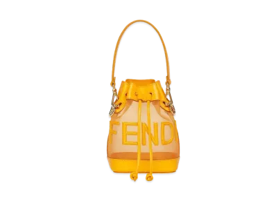 FENDI Mon Tresor Leather And Mesh Mini-Bag "Orange"