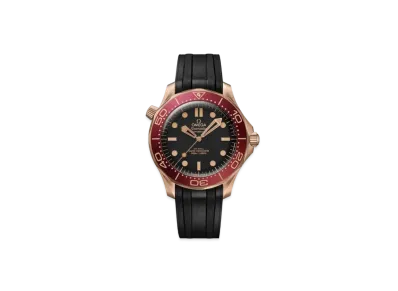 OMEGA Seamaster Diver 300M 42MM Rubber Strap "Bronze Gold/Black/Burgundy" 210.92.42.20.01.003