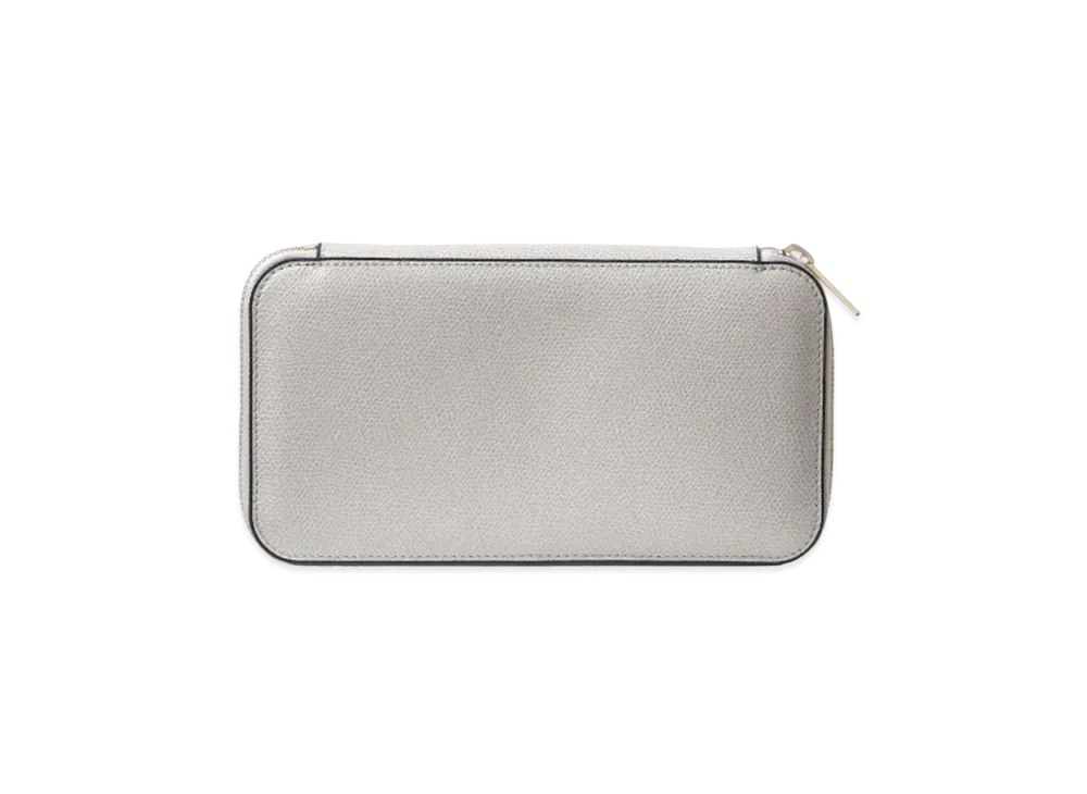 Valextra Round Zip 12 Card "Ash Gray"