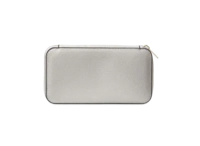 Valextra Round Zip 12 Card "Ash Gray"