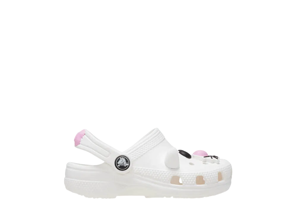 Crocs Little Kids Classic I Am White Cat Clog "White/Pink Tweed"