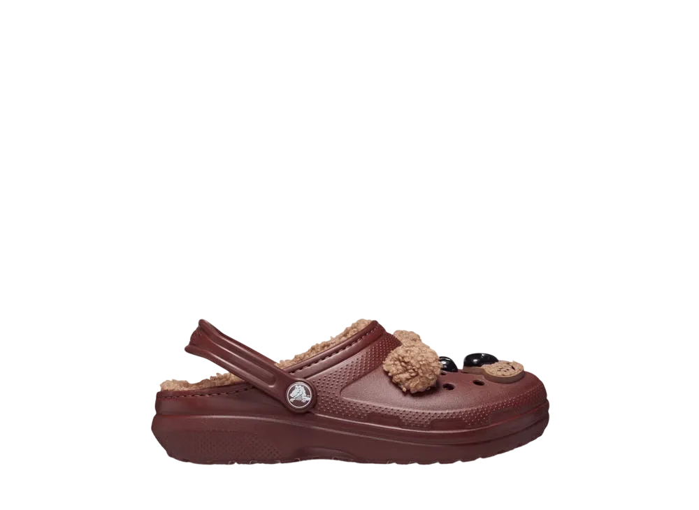 Crocs Little Kids Classic Lined I AM Brown Bear Clog "Dark Clay"