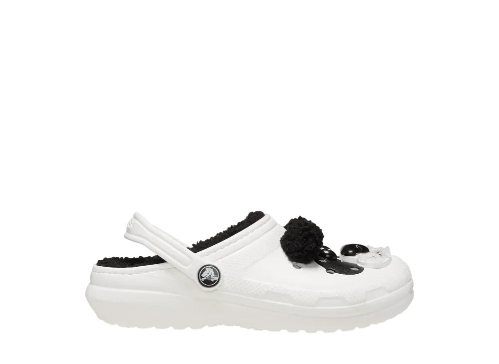 Crocs Little Kids Classic Lined I AM Panda Bear Clog "Chalk/Black"