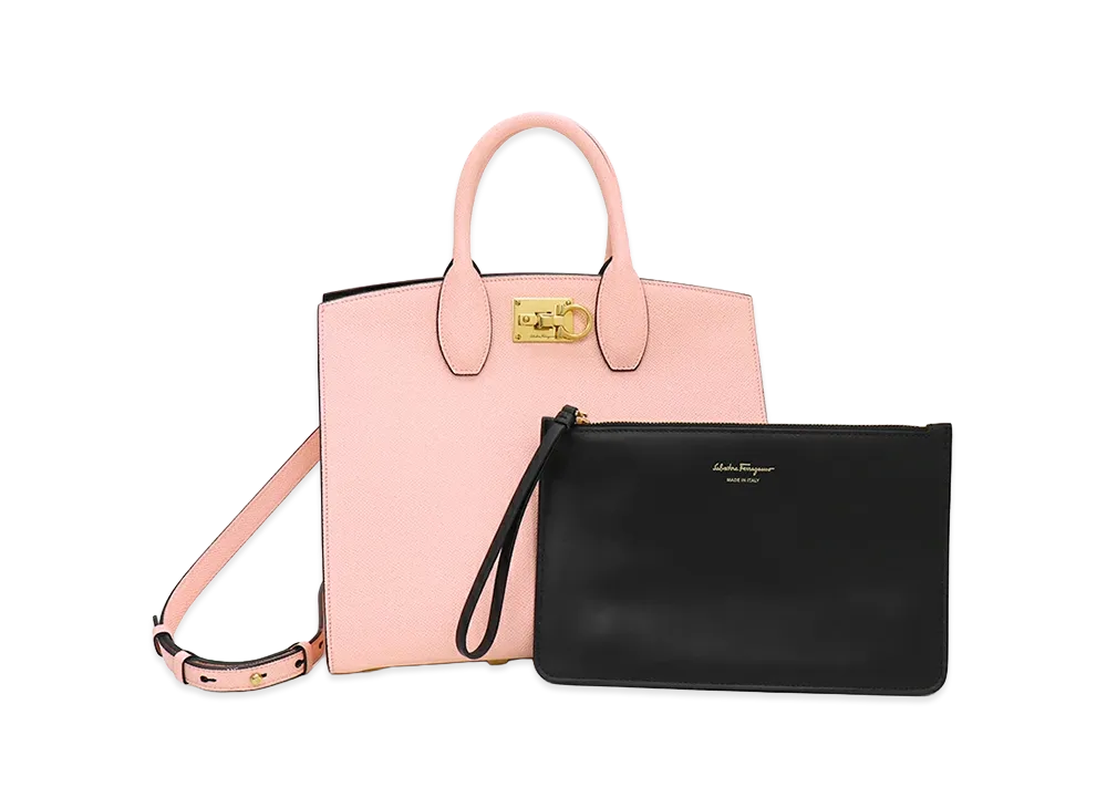 Salvatore Ferragamo Women's Studio Box Bag with Shoulder Strap "Nylund Pink"