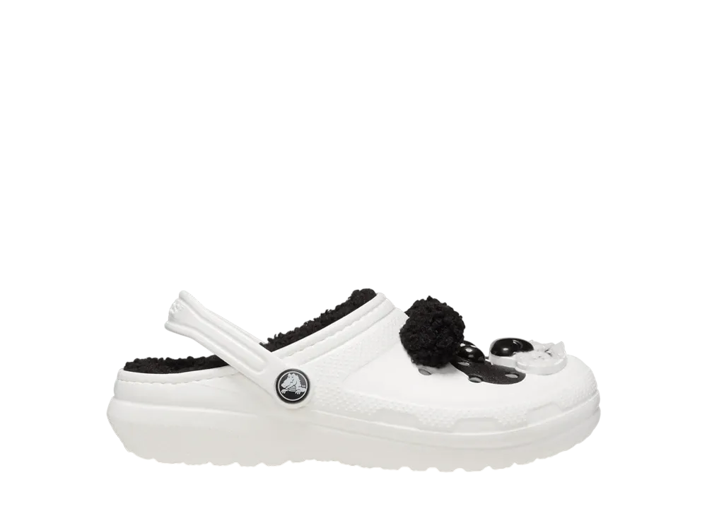 Crocs Big Kids Classic Lined I AM Panda Bear Clog "Chalk/Black"