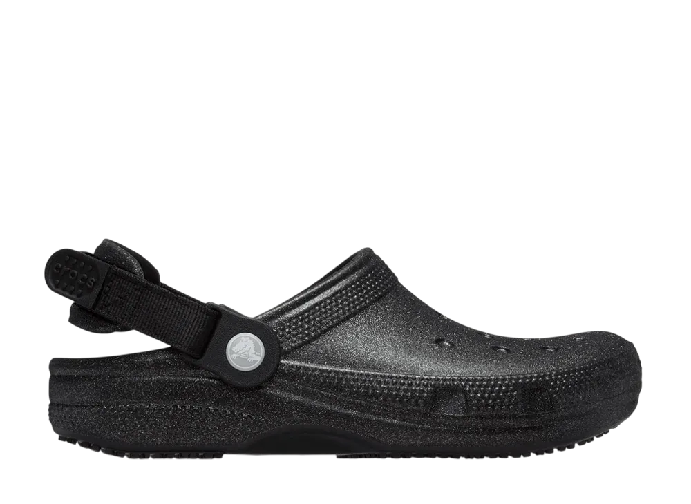 Crocs Classic Work Graphic Clog "Black Glitter"