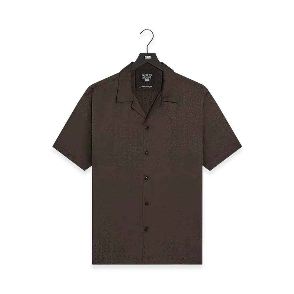 Kith x Giorgio Armani Monogram Short Sleeve Thompson Camp Collar Shirt "Kindling"