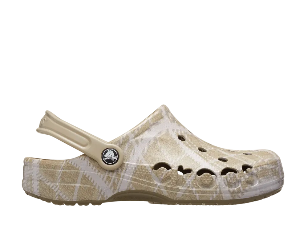 Crocs Baya Holiday Plaid Clog "Cobblestone"