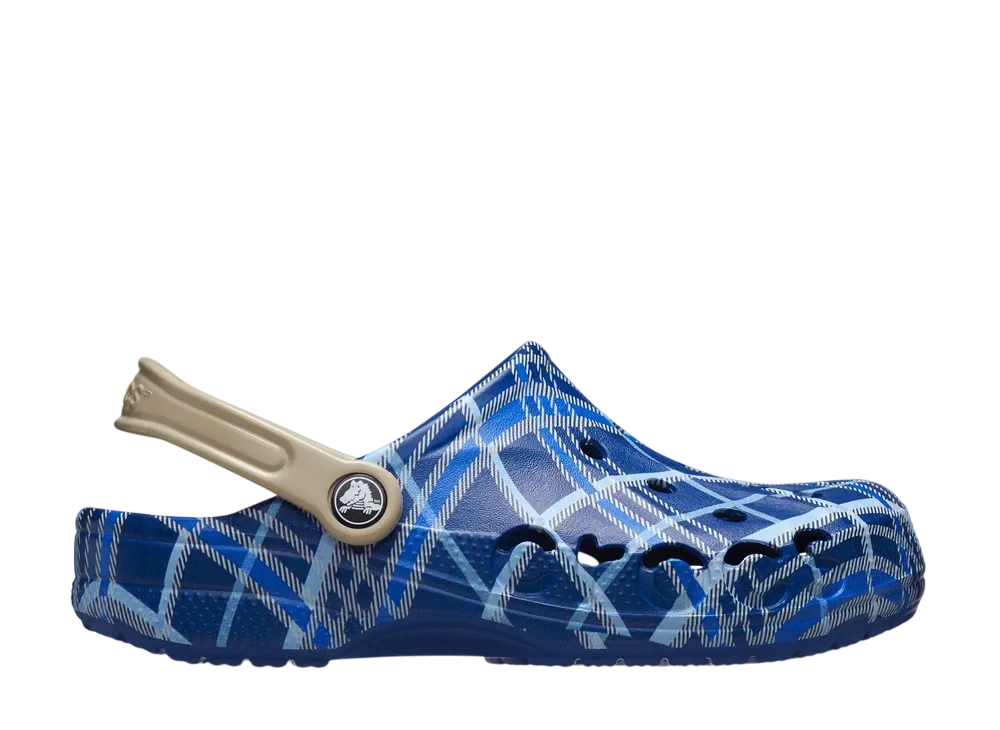 Crocs Baya Holiday Plaid Clog "Blue Jean"
