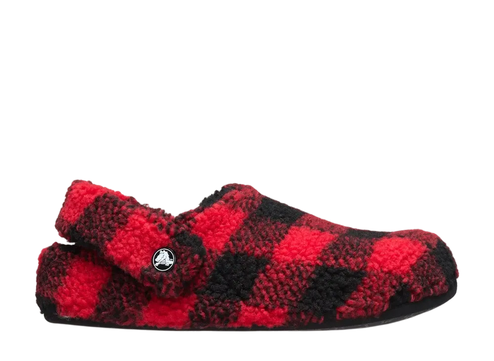 Crocs Classic Buffalo Check Cozzzy Slipper "Varsity Red/Black"