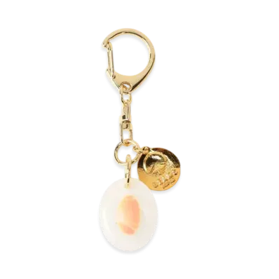 BEAMS Kidani / Sakuragai Keychain "Lucky" "White"