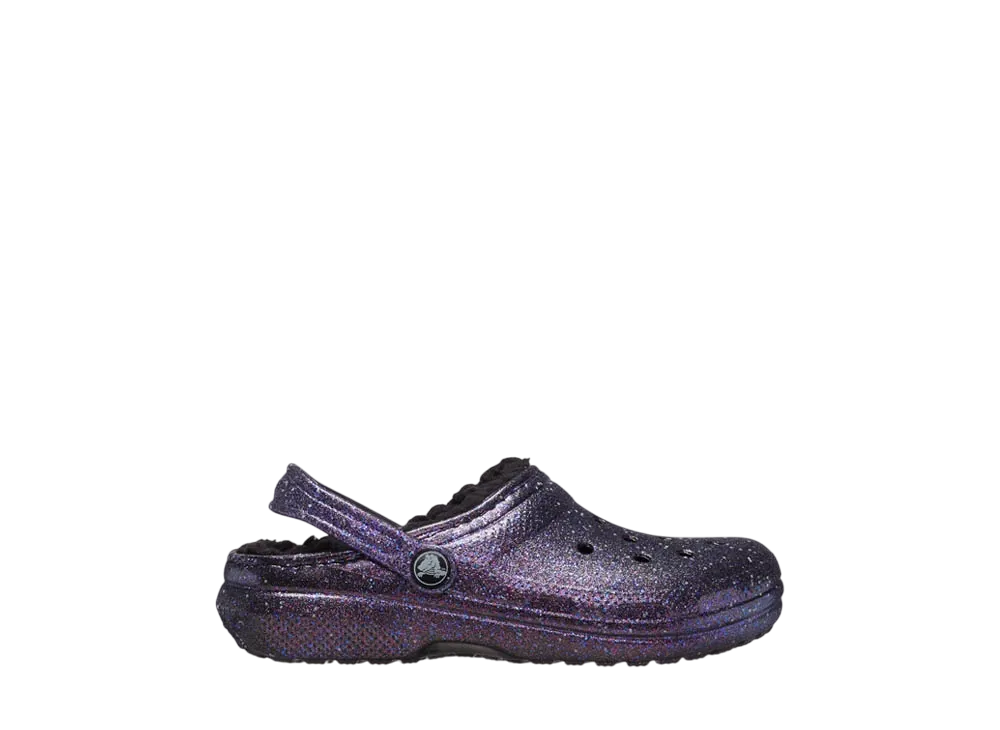 Crocs Little Kids Classic Lined Space Glitter Clog "Black/Multi"