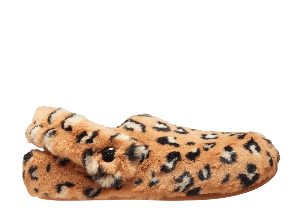 Crocs Classic Leopard Fur Cozzzy Slipper "Leopard/Black"