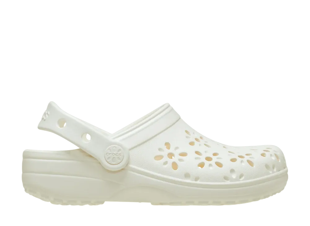 Crocs Classic Floral Cut-Out Clog "Chalk"
