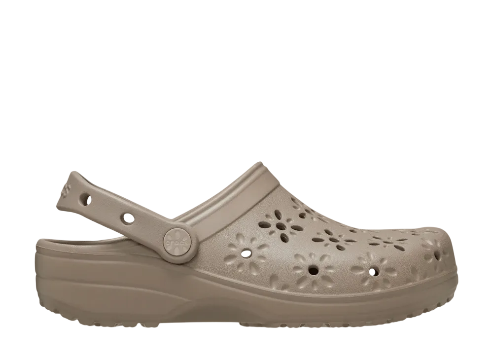 Crocs Classic Floral Cut-Out Clog "Taupe"