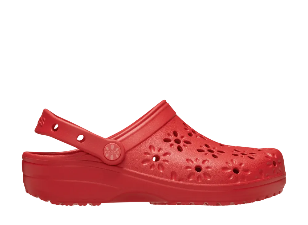 Crocs Classic Floral Cut-Out Clog "Cherry Red"