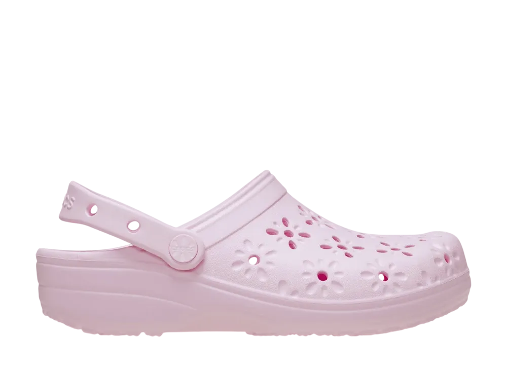 Crocs Classic Floral Cut-Out Clog "Pink Milk"