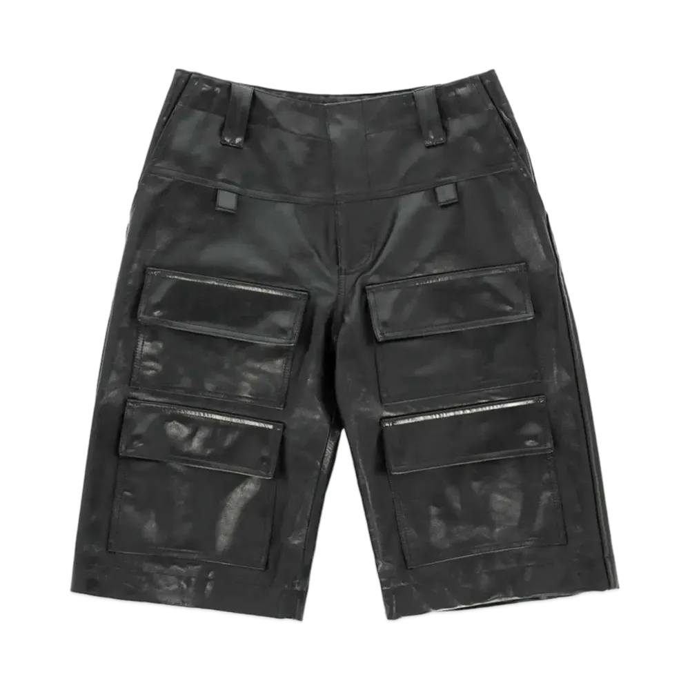 1017 ALYX 9SM Front Pocket Leather Cargo Shorts "Black"