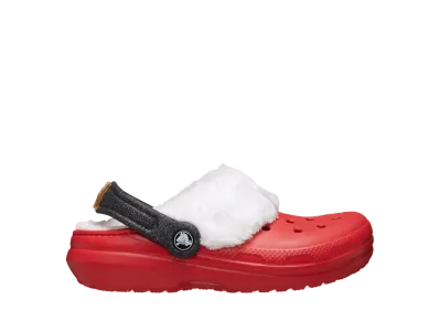 Crocs Big Kids Classic Lined Santa Clog "Varsity Red/Multi"