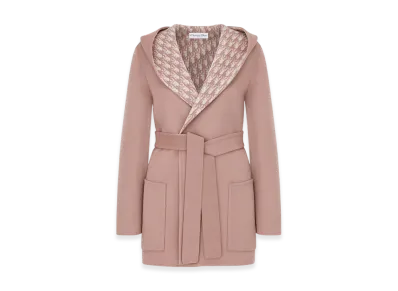 Dior Women's Cropped Coat with Hood and Belt "Roses Vents"