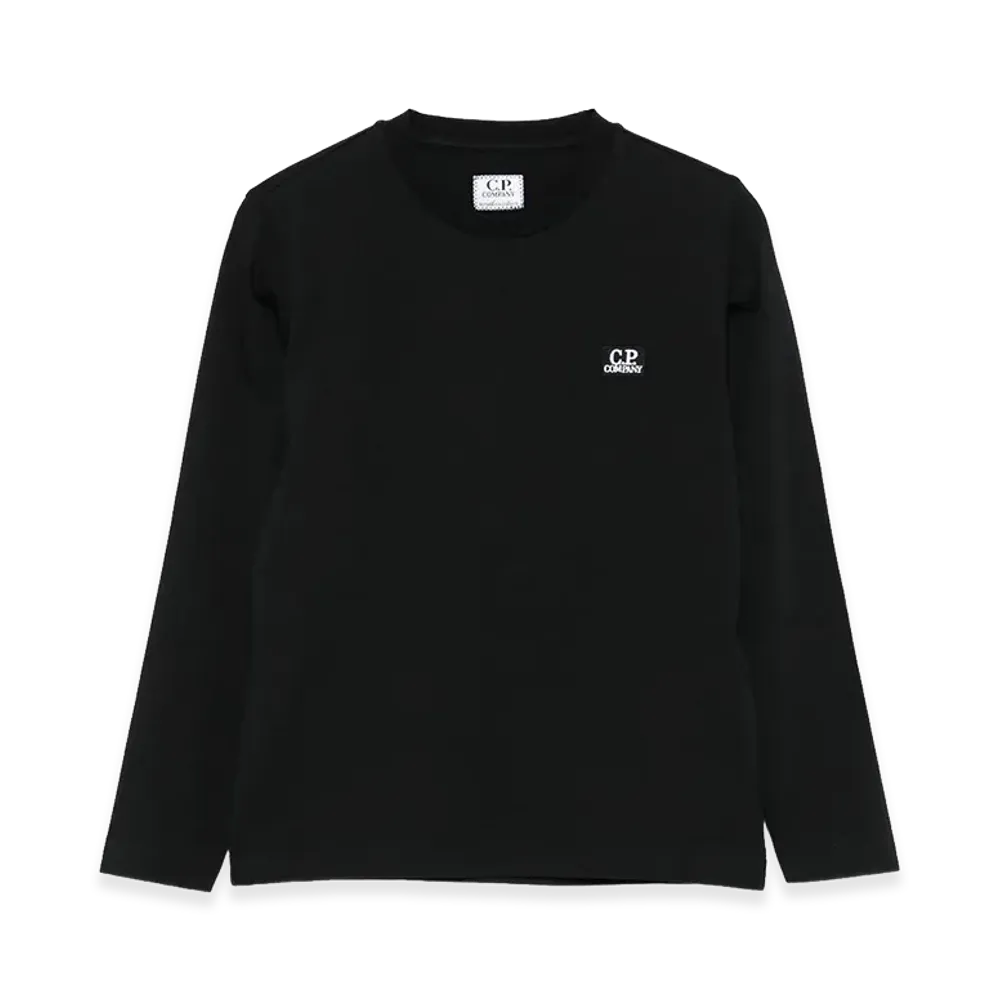 C.P. Company Logo-Patch Long-Sleeve Cotton Sweatshirt "Black"